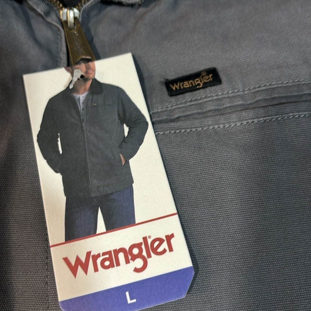 Wrangler Men's Workwear Jacket Quilted Lining Corduroy Collar GREY,Size S/M/L/XL - Picture 7 of 10